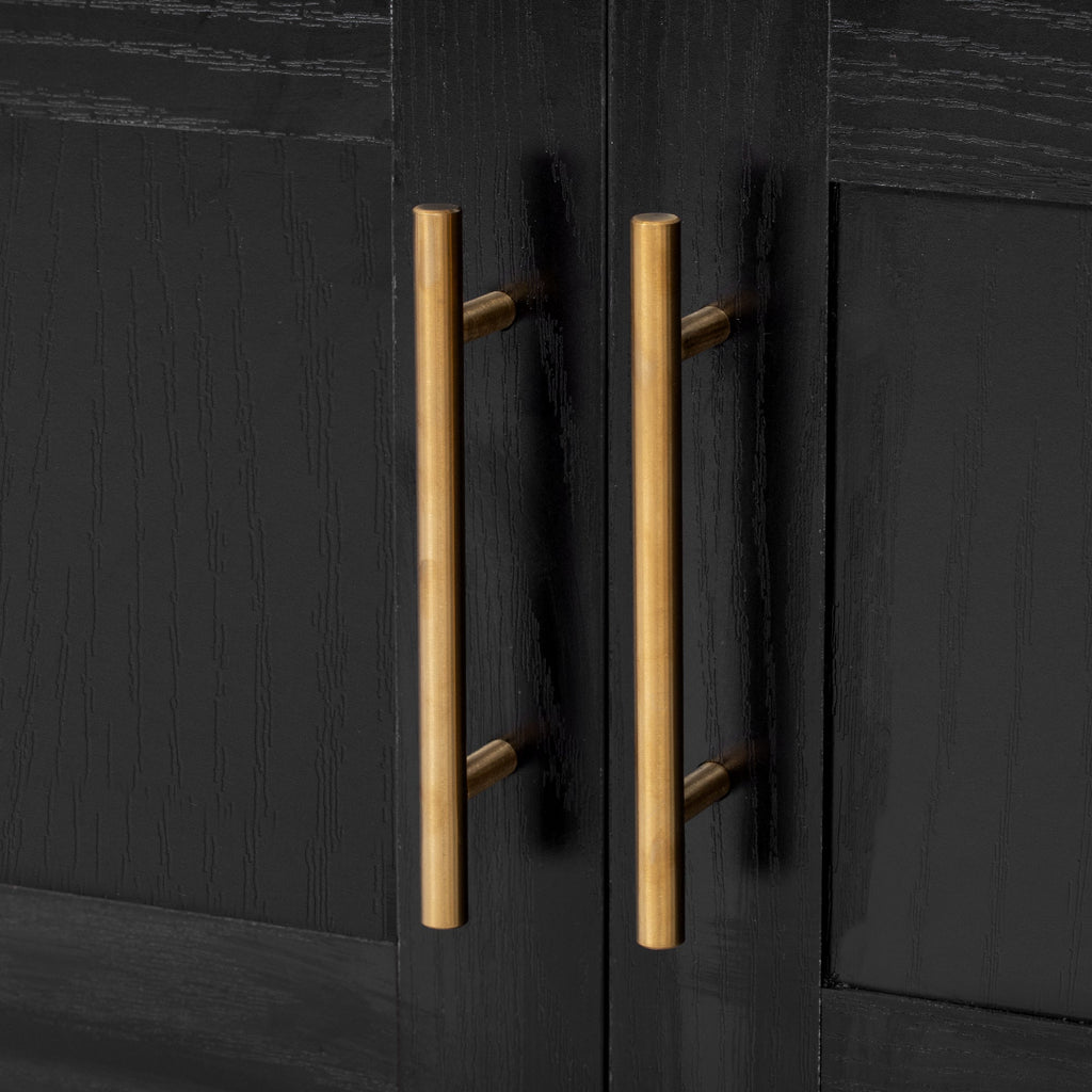 71" Tall Arched Farmhouse Kitchen Pantry Cabinet with Door Shelves