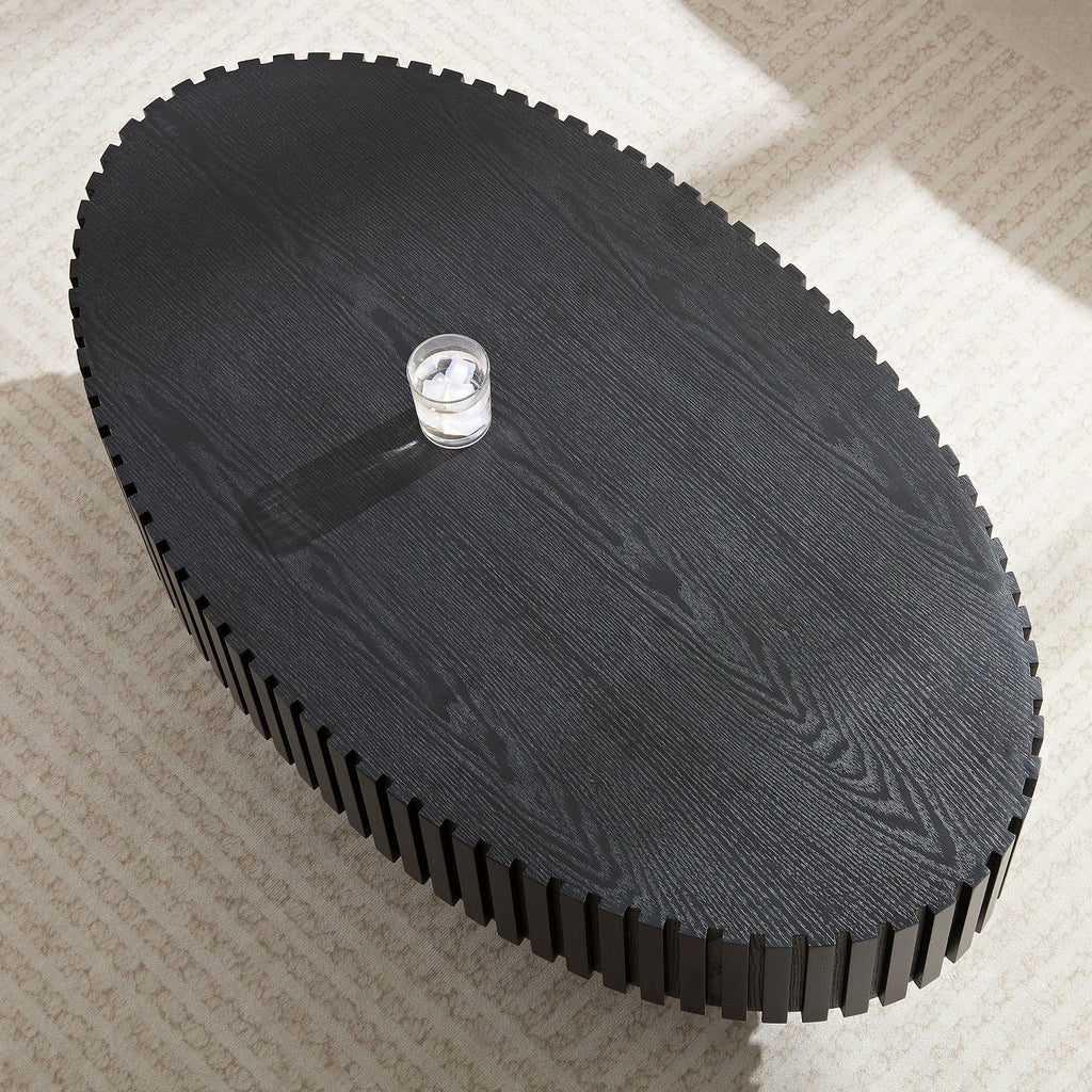 Modern MDF Handcraft Oval Coffee Table