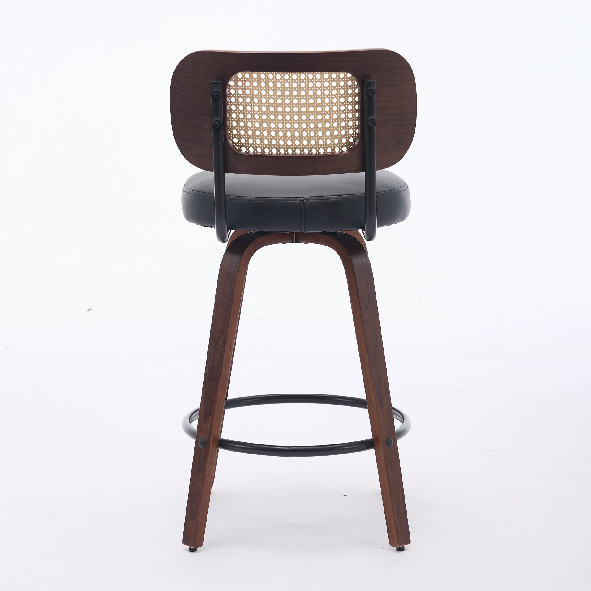26 Inch Rattan Counter Height Stools with Cane Back (Set of 3)