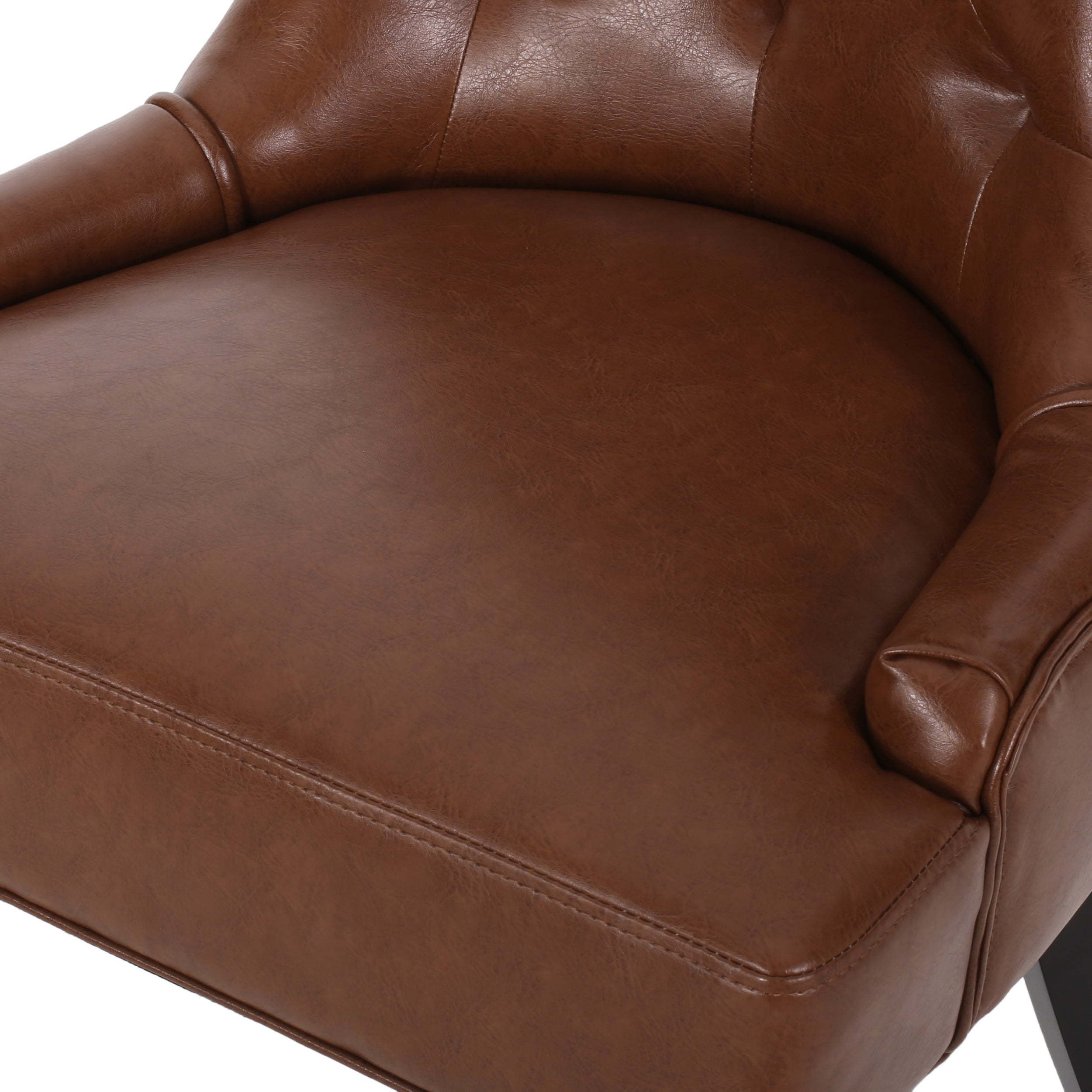 Contemporary  Light Brown PU Dining Chair (Set of 2)