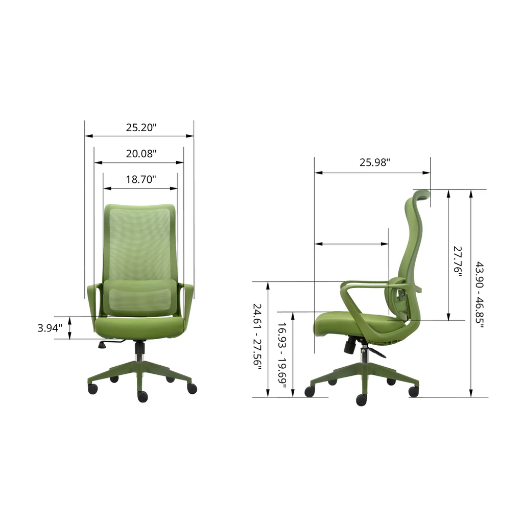 Modern Executive Office Chair with Adjustable Height Lumbar Support