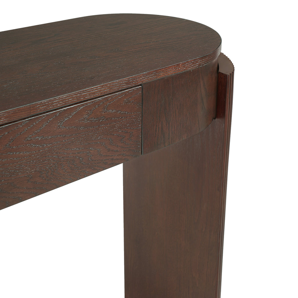 Entryway Console Table with Fluted Legs & Storage Drawers