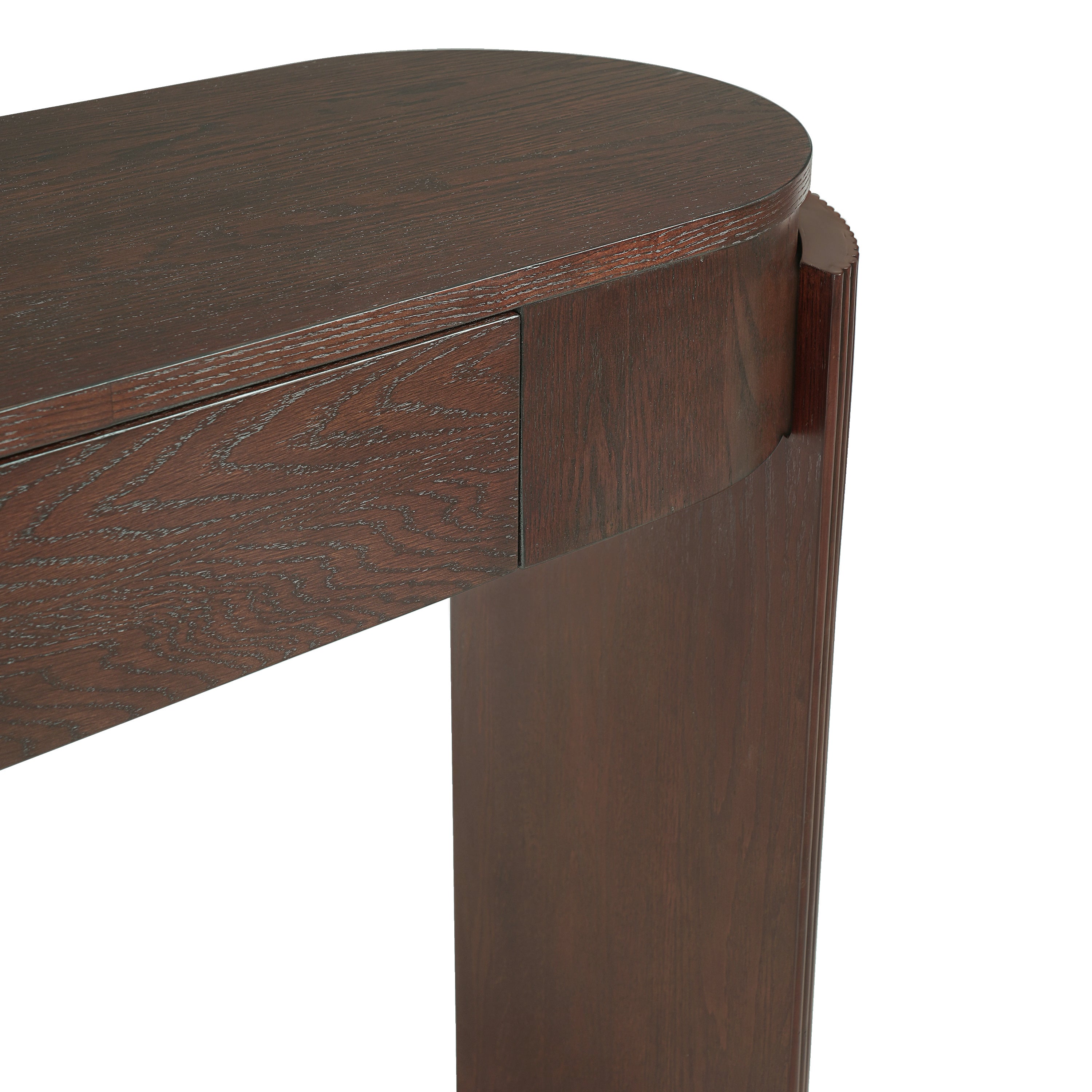 Entryway Console Table with Fluted Legs & Storage Drawers