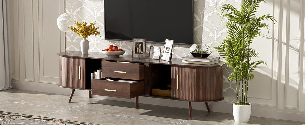 Mid-Century Modern TV Stand for 80' TV