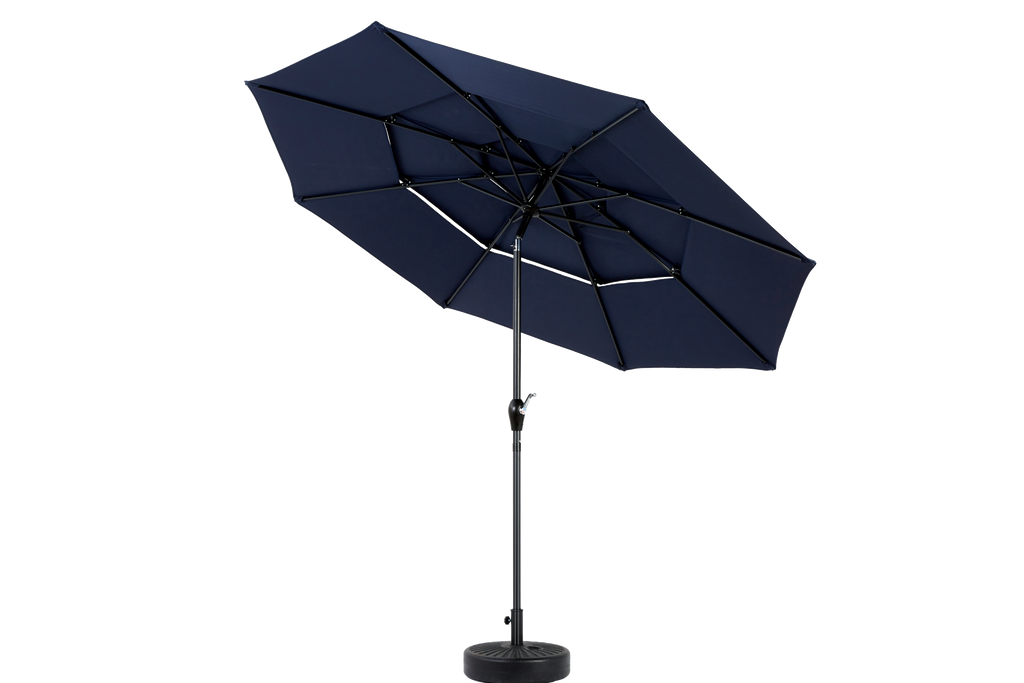 10ft 3-Tier Aluminium Patio Umbrella with Auto-Tilt (No Base)