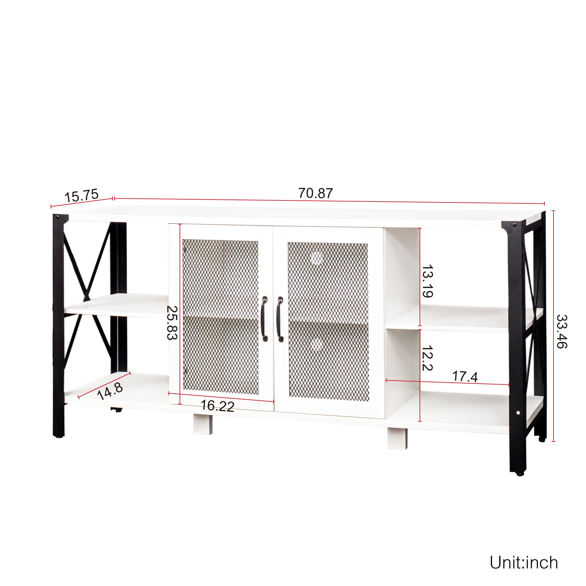 Industrial TV Stand for Living Room