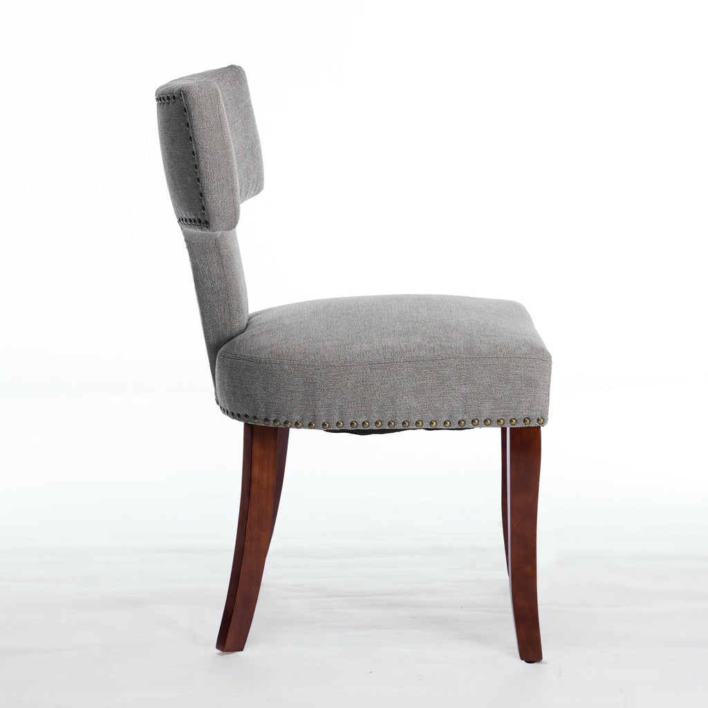 Mid Century Farmhouse Linen Fabric Dining Chairs (Set of 2)