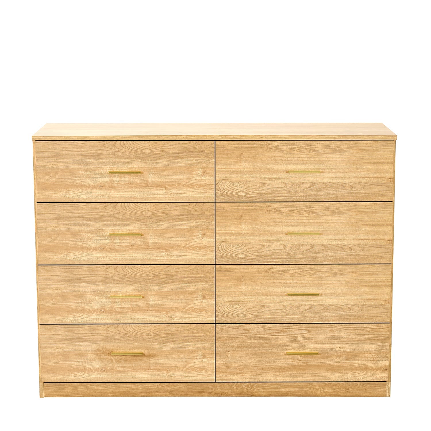 Modern Natural 8-Drawer Dresser for Bedroom