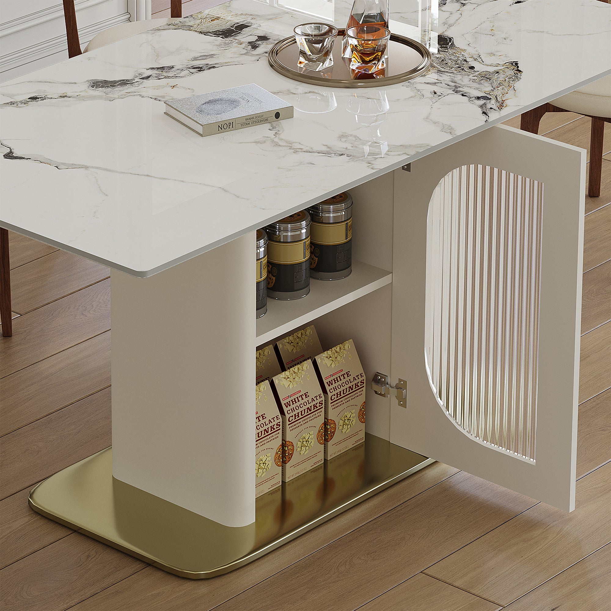 63' Modern Dining Table for 4-6 People