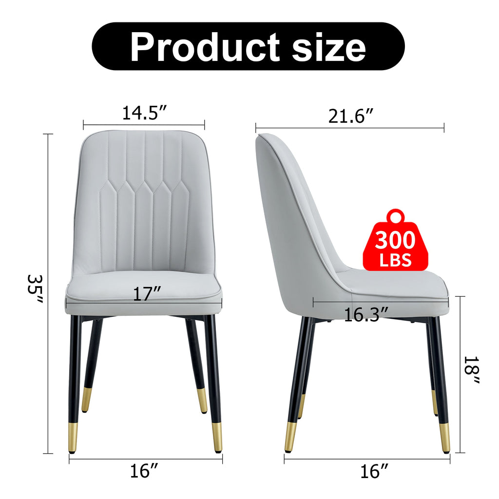Modern PU Artificial Leather Dining Chairs (Set of 4)