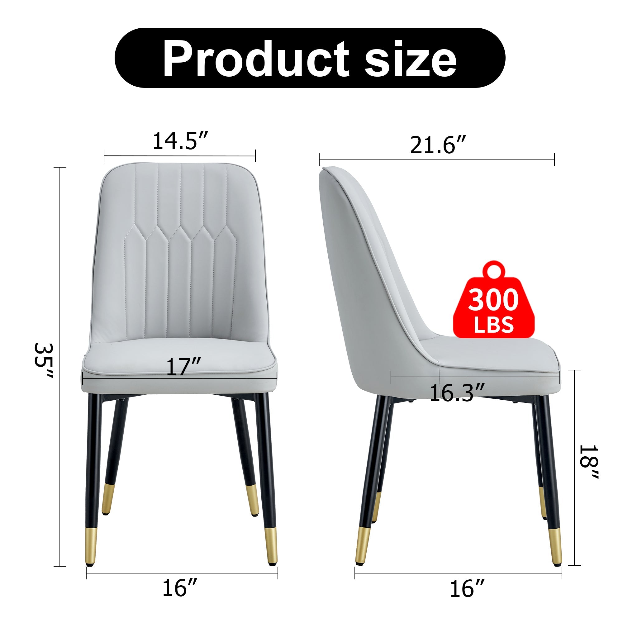 Modern PU Artificial Leather Dining Chairs (Set of 4)