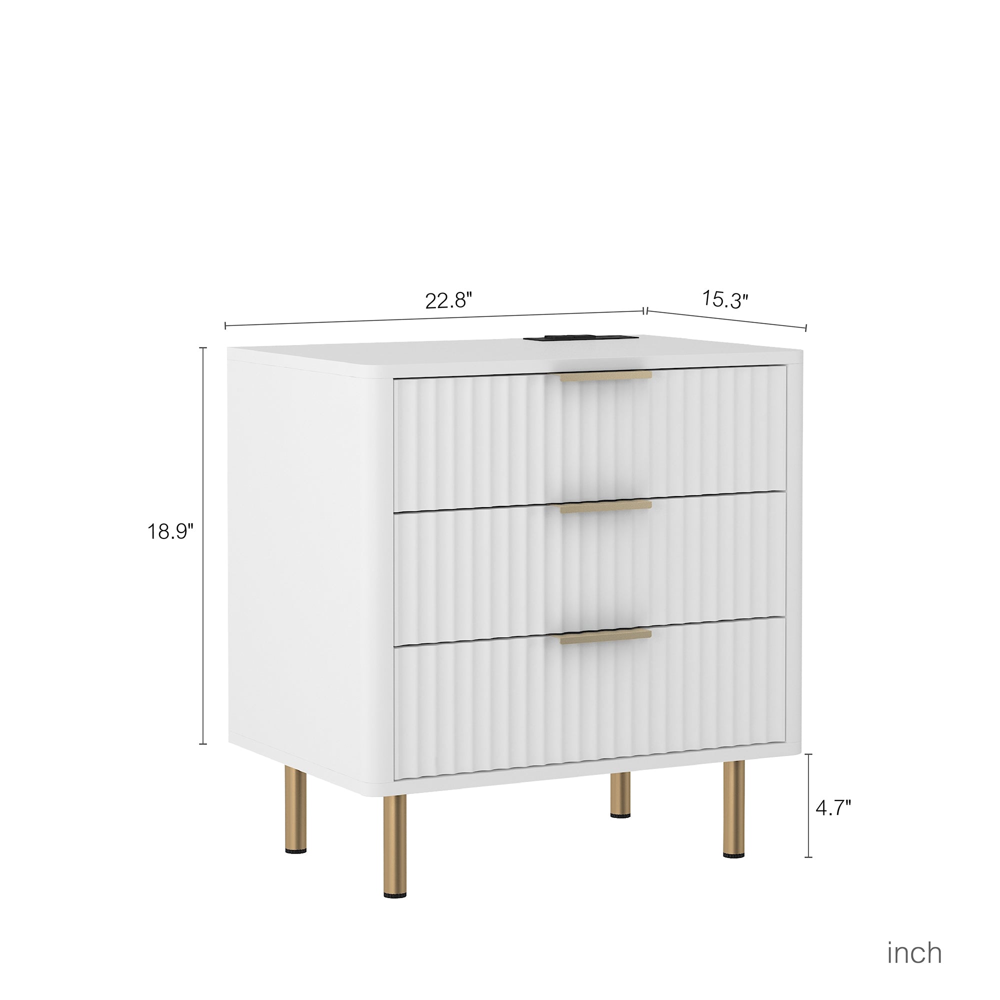 Modern Night Stand with Storage Cabinet for Bedroom with 3 Drawers