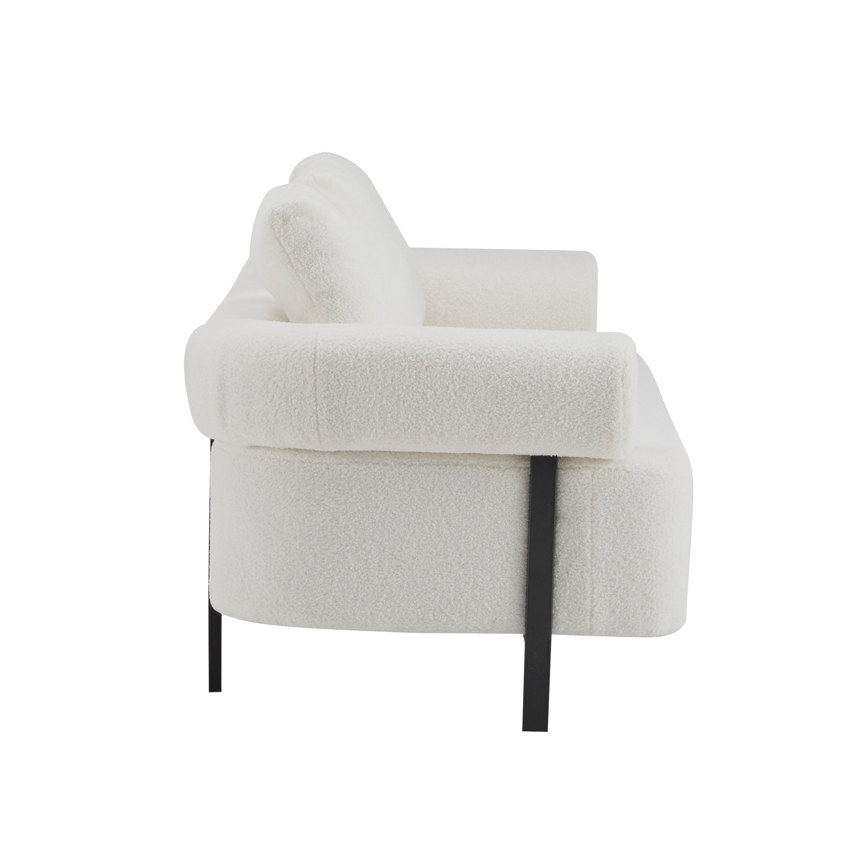 78' Modern Upholstered Sofa with 3 Plush Pillows
