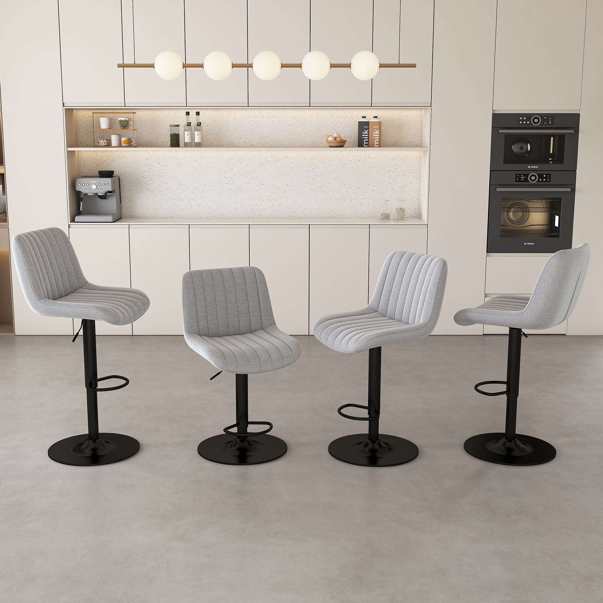 Swivel Bar Stools with Adjustable Height (Set of 2)