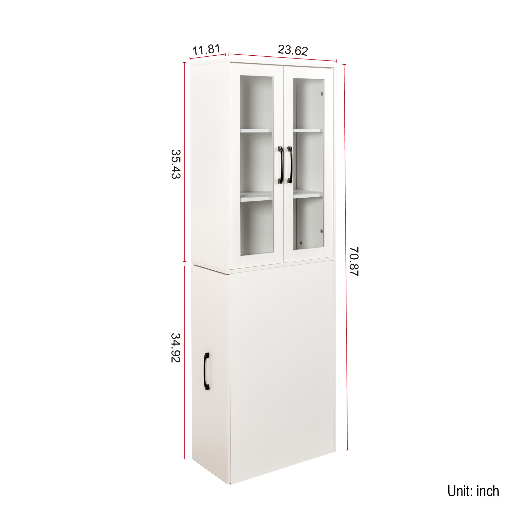 70.87'H Modern Display Storage Cabinet