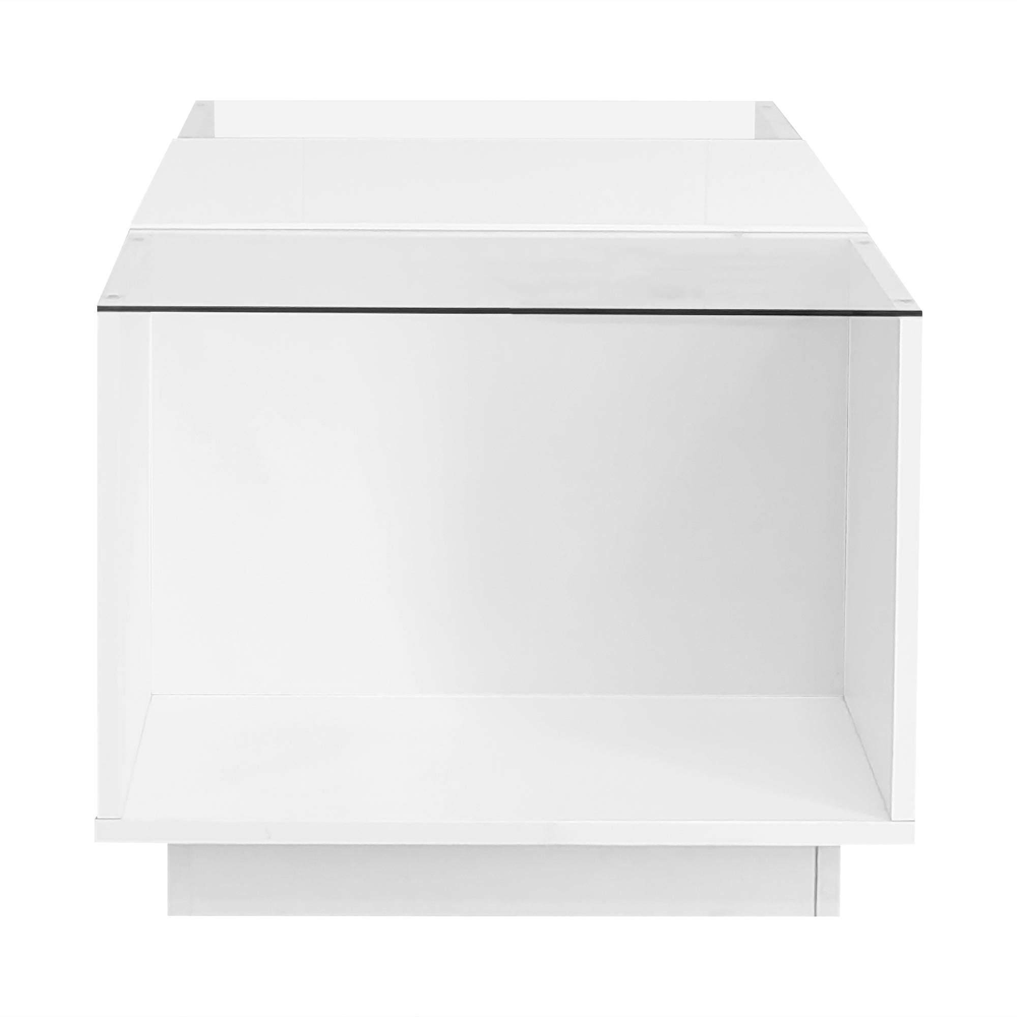 Modern LED Coffee Table with High-Gloss Finish and Glass Tabletop