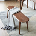 Natural Oak Wood Dining Bench Table Bench with Half-Round Design