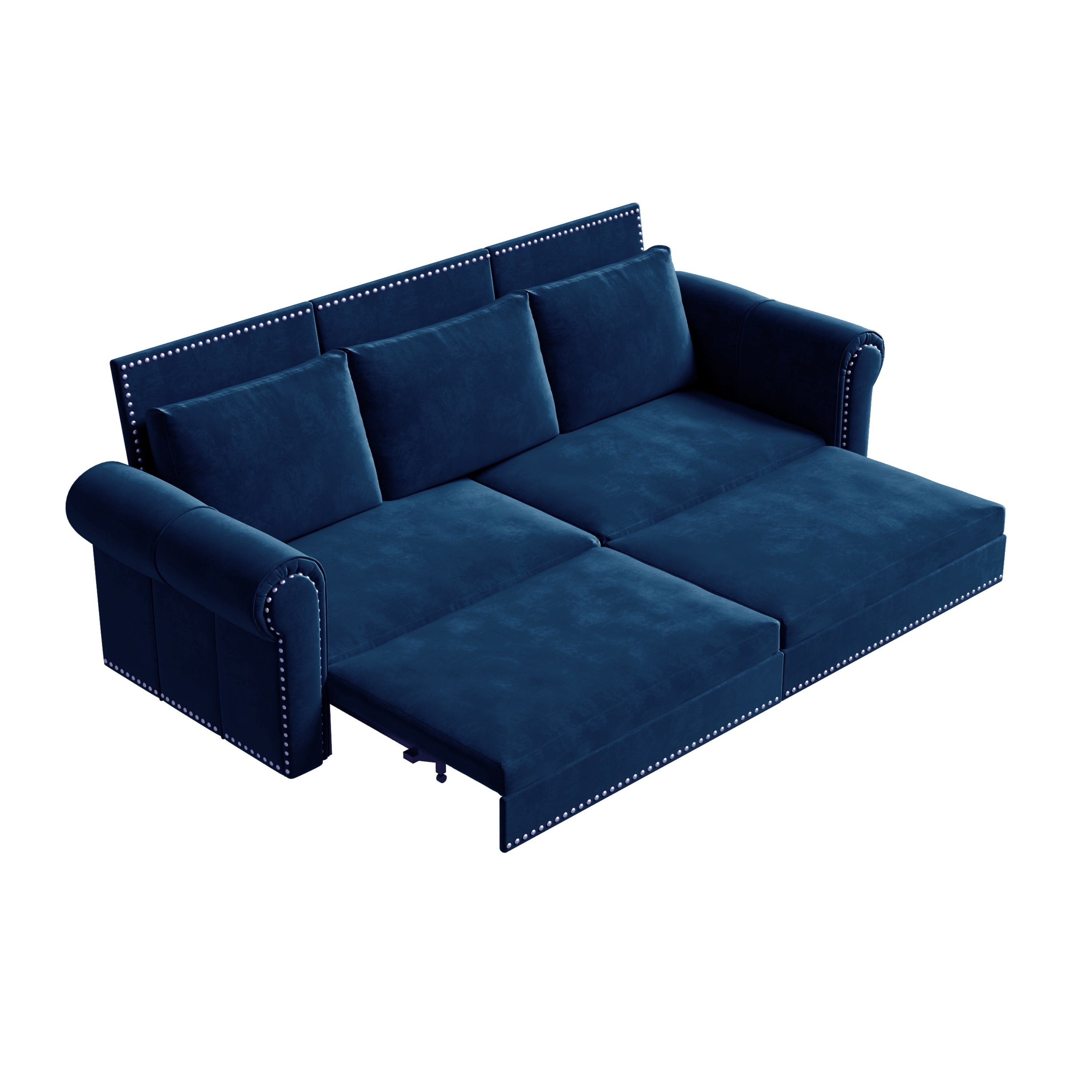 93.7' King Velvet Convertible Sleeper Sofa