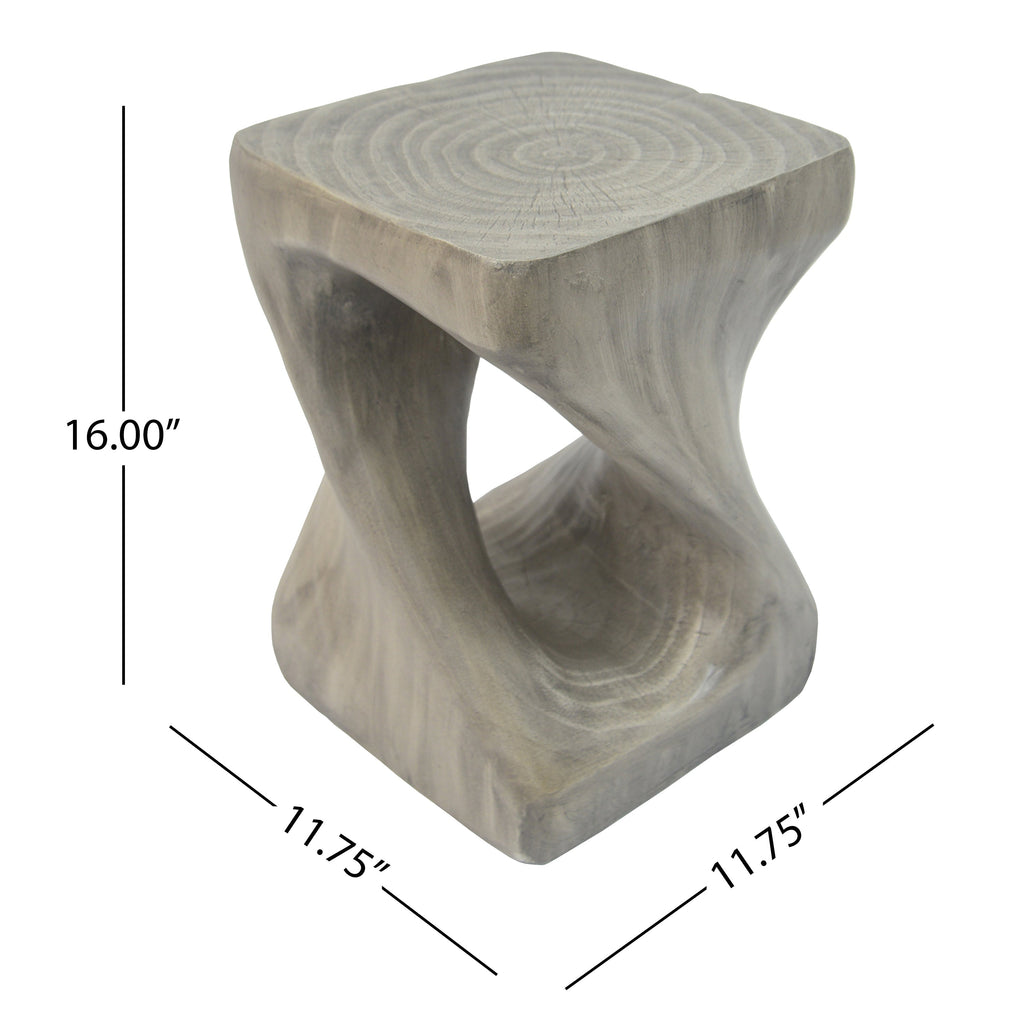Twist Shape Side Table with Wood-like Texture