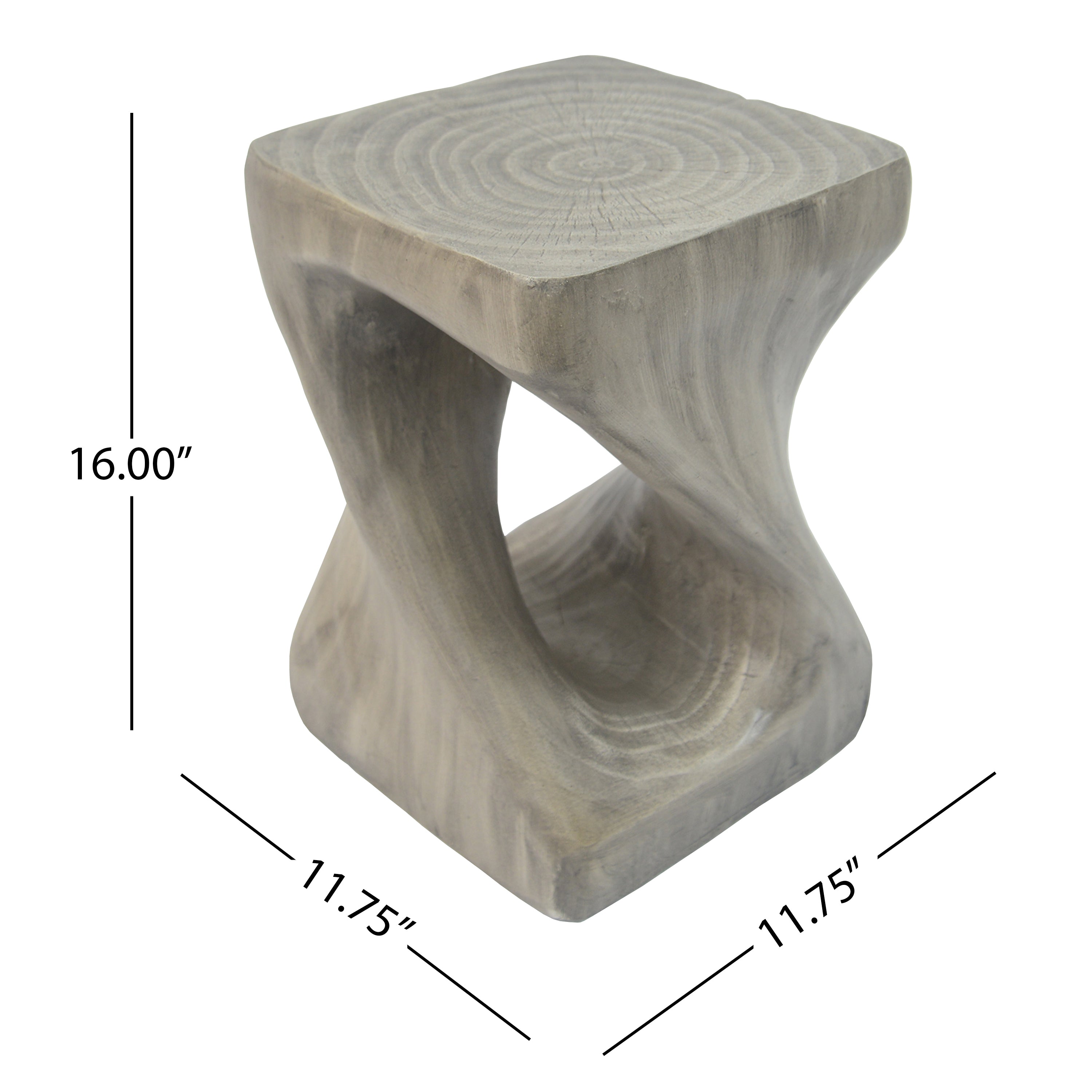 Twist Shape Side Table with Wood-like Texture
