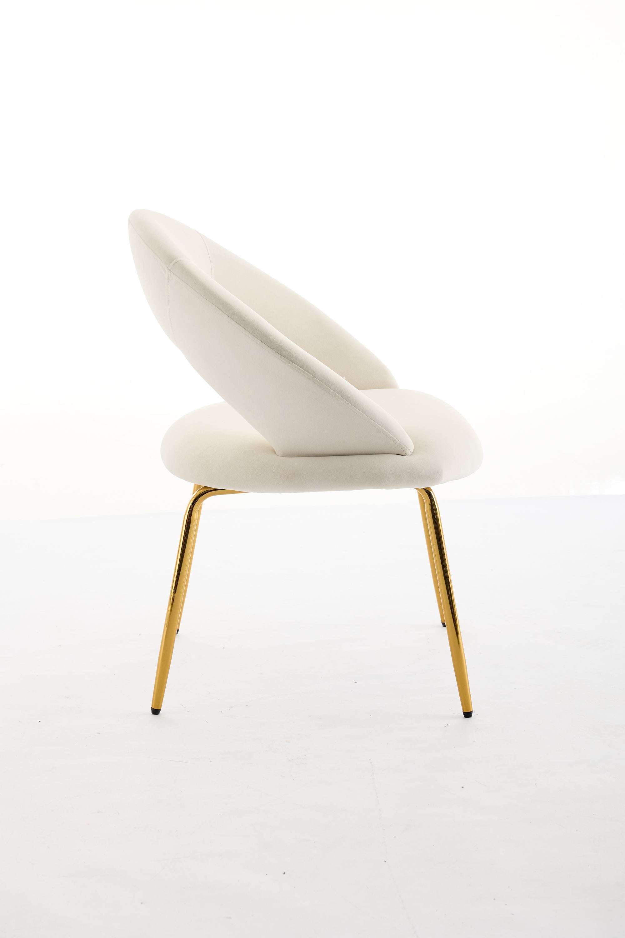 Velvet/Teddy Fabric Dining Chairs with Curved Backrest