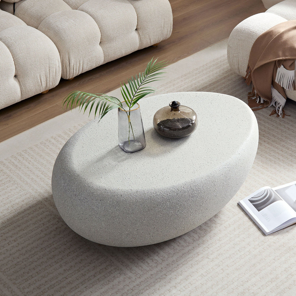 43.31'' Fiberglass Elliptical Coffee Table for Living Room