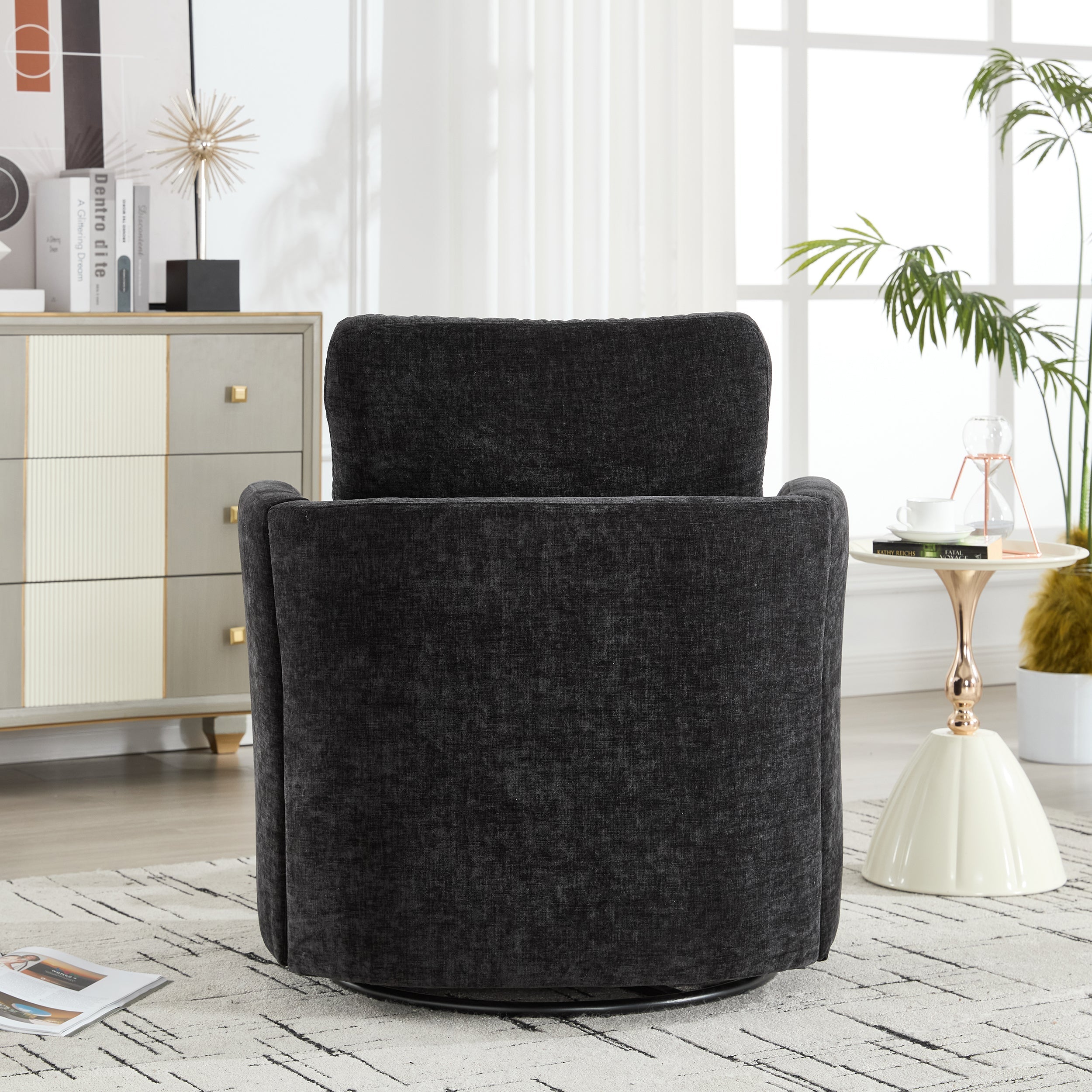 Swivel Chenille Fabric Sofa Chair