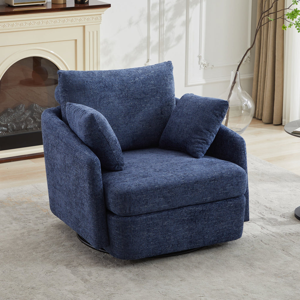40.55'W Swivel Accent Sofa Chair with 2 Thorw Pillows