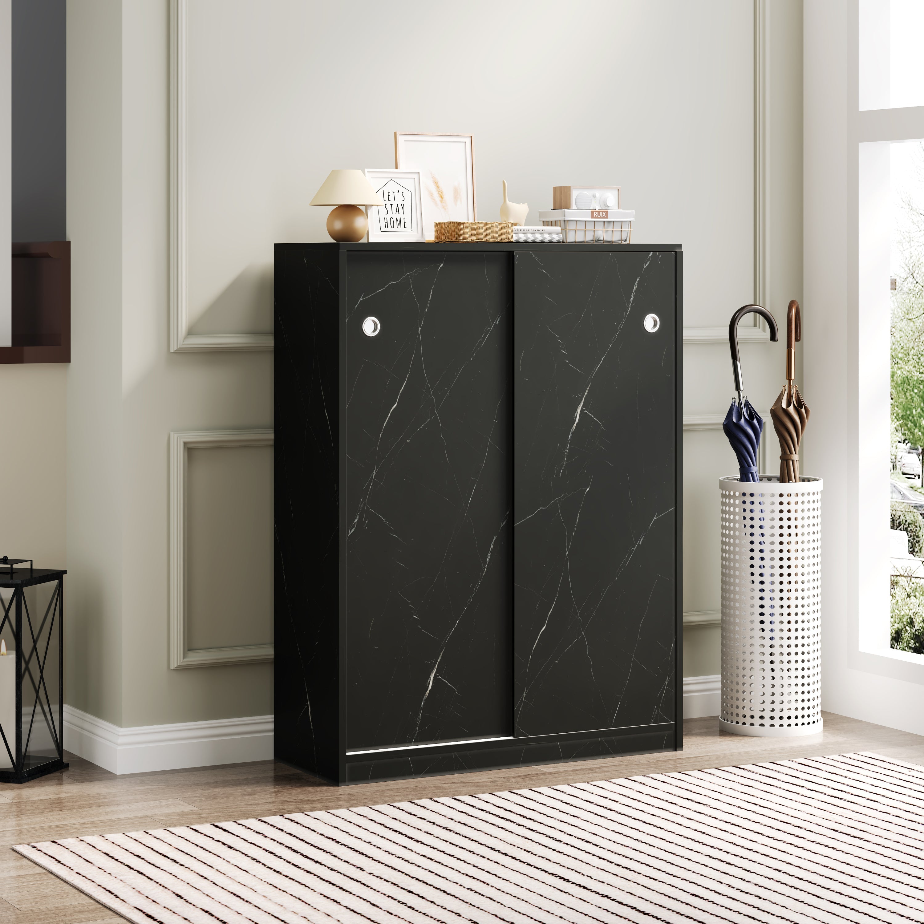 Marble Shoe Cabient with Sliding Door