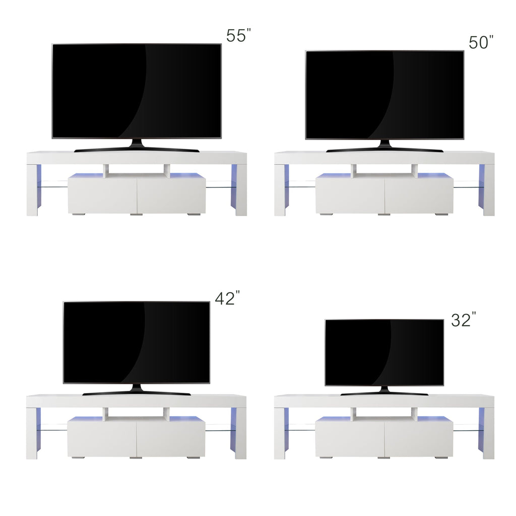 Modern Remote Control 20 Colors LED Lights TV Stand