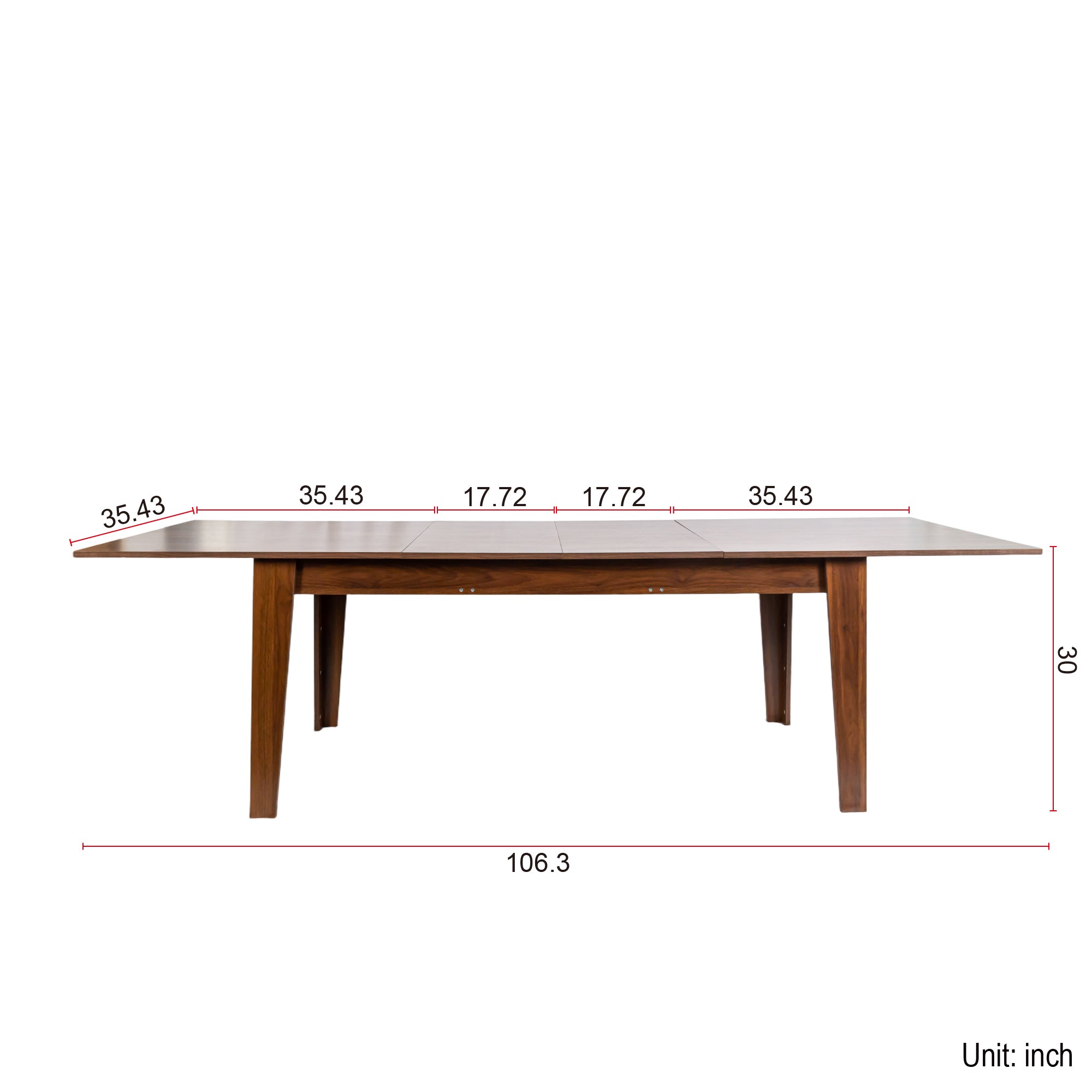 106.3 in Large Extendable Dining Table