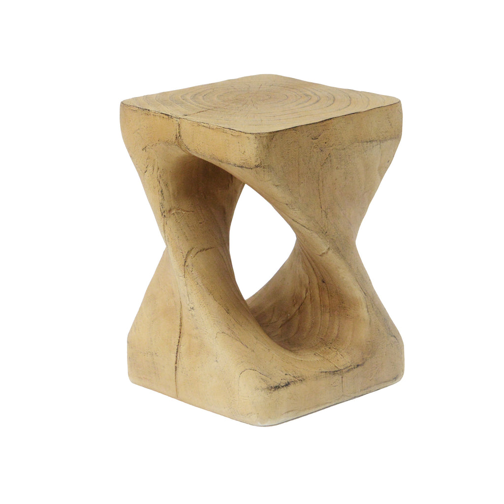Twist Shape Side Table with Wood-like Texture