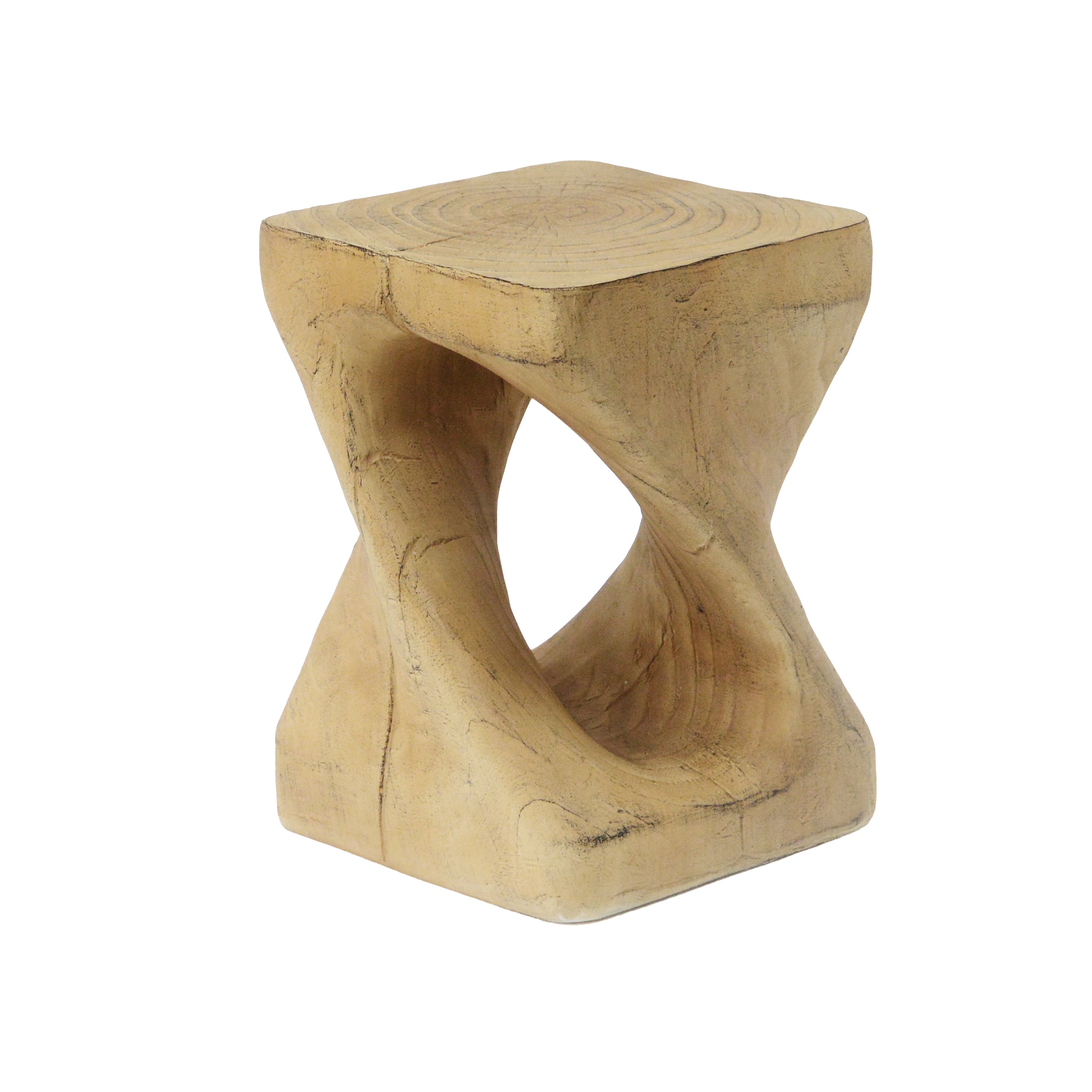 Twist Shape Side Table with Wood-like Texture
