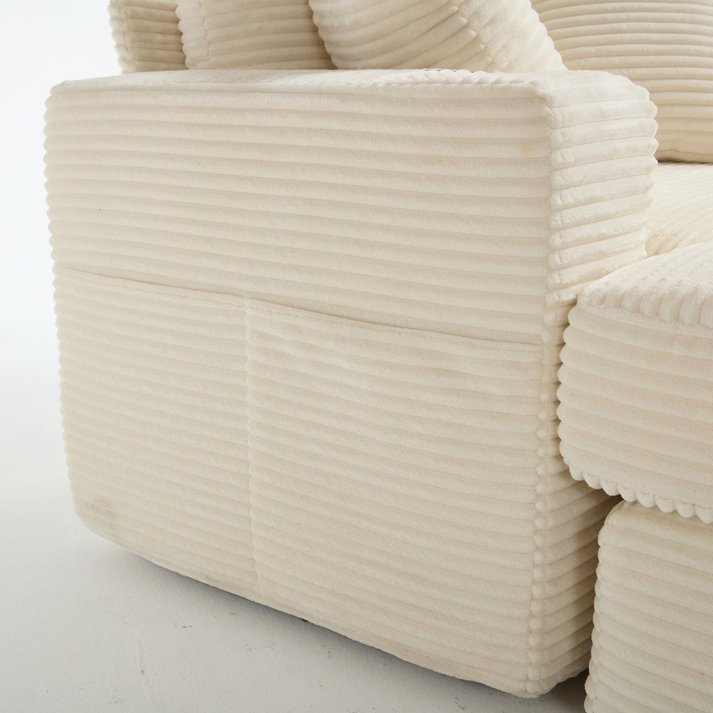 Corduroy Upholstered Chaise Lounge Sofa