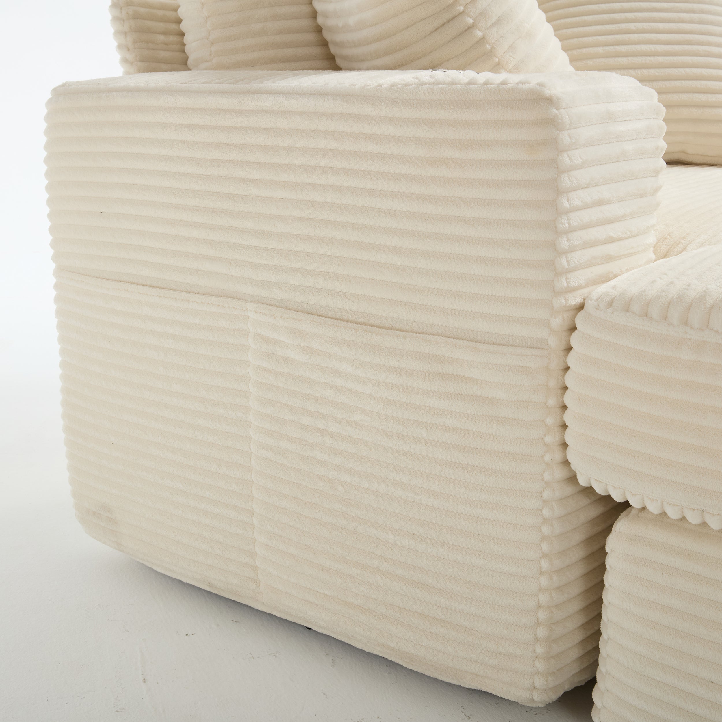 Corduroy Upholstered Chaise Lounge Sofa