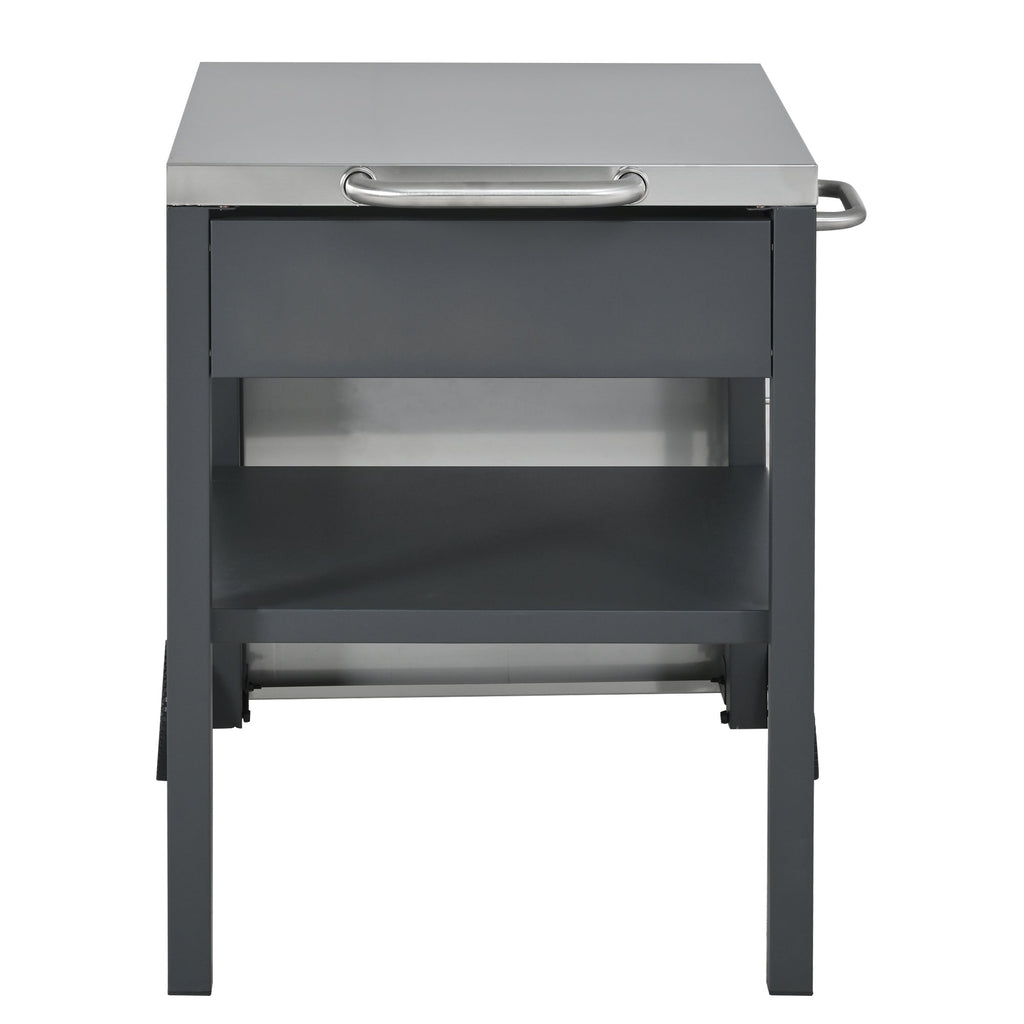 Foldable BBQ cart with storage, portable for backyard & patio cooking