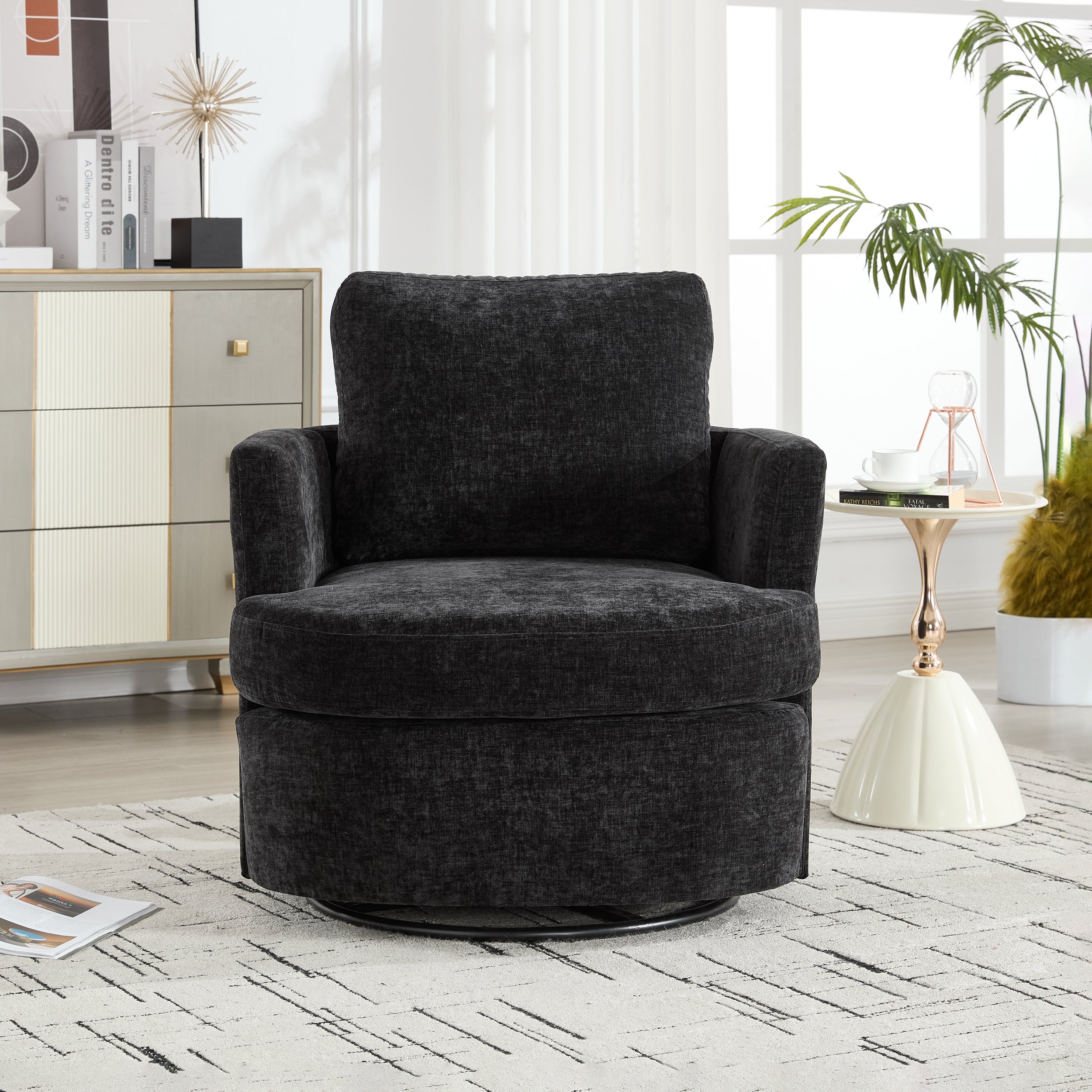 Swivel Chenille Fabric Sofa Chair