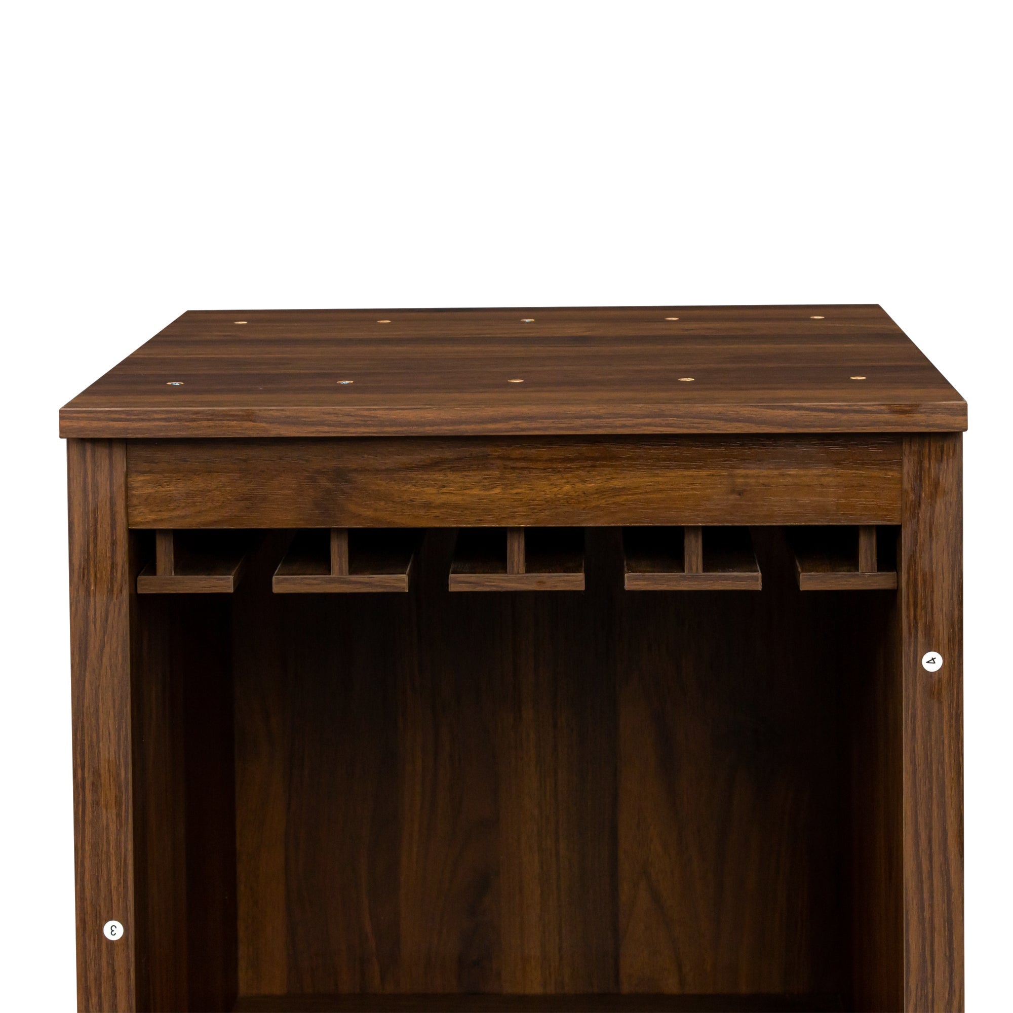 Brown Walnut Color Modular Wine Bar Cabinet
