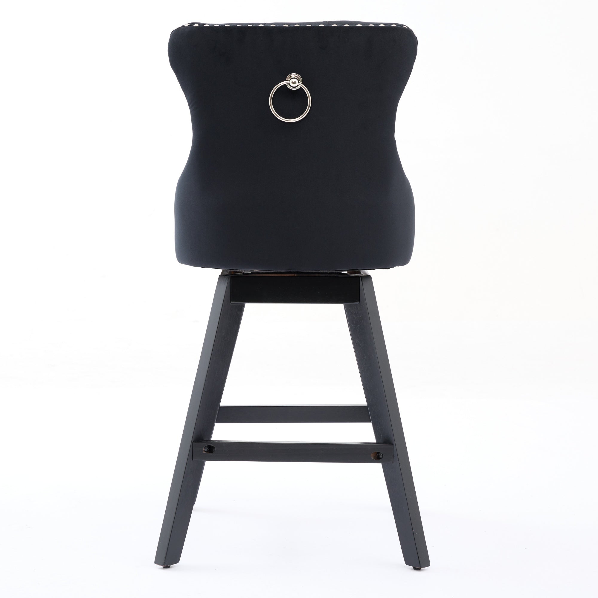 Swivel Velvet Barstools with Button Tufted Decoration (Set of 2)