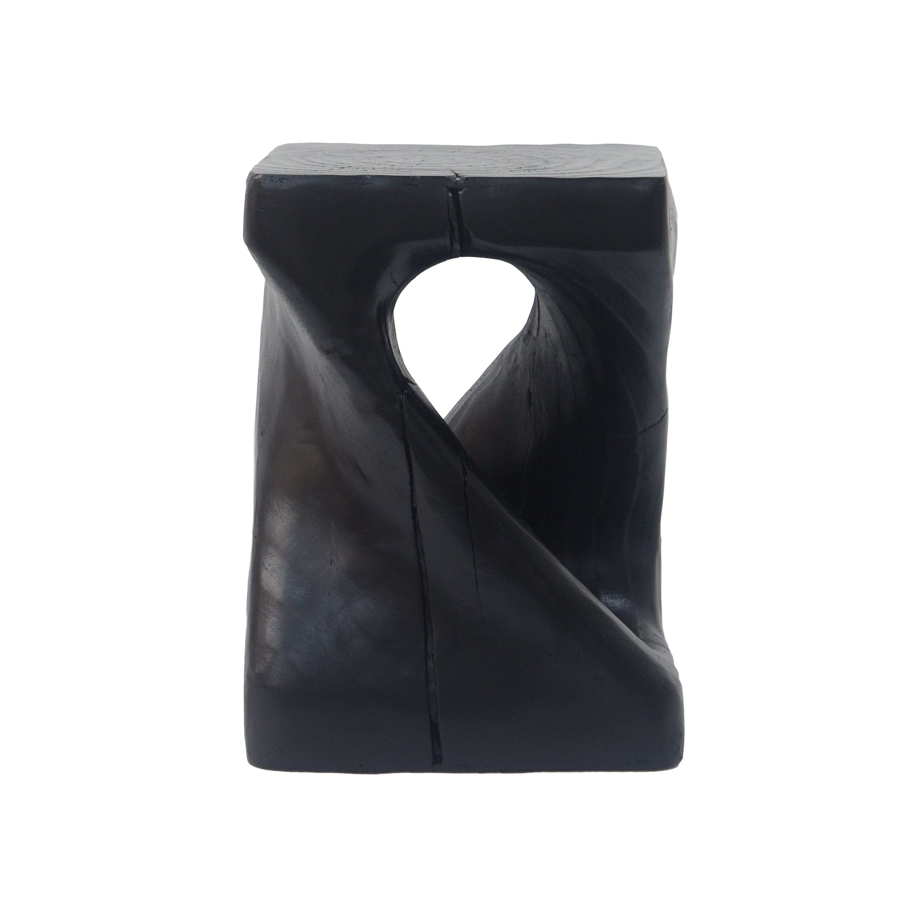 Twist Shape Side Table with Wood-like Texture