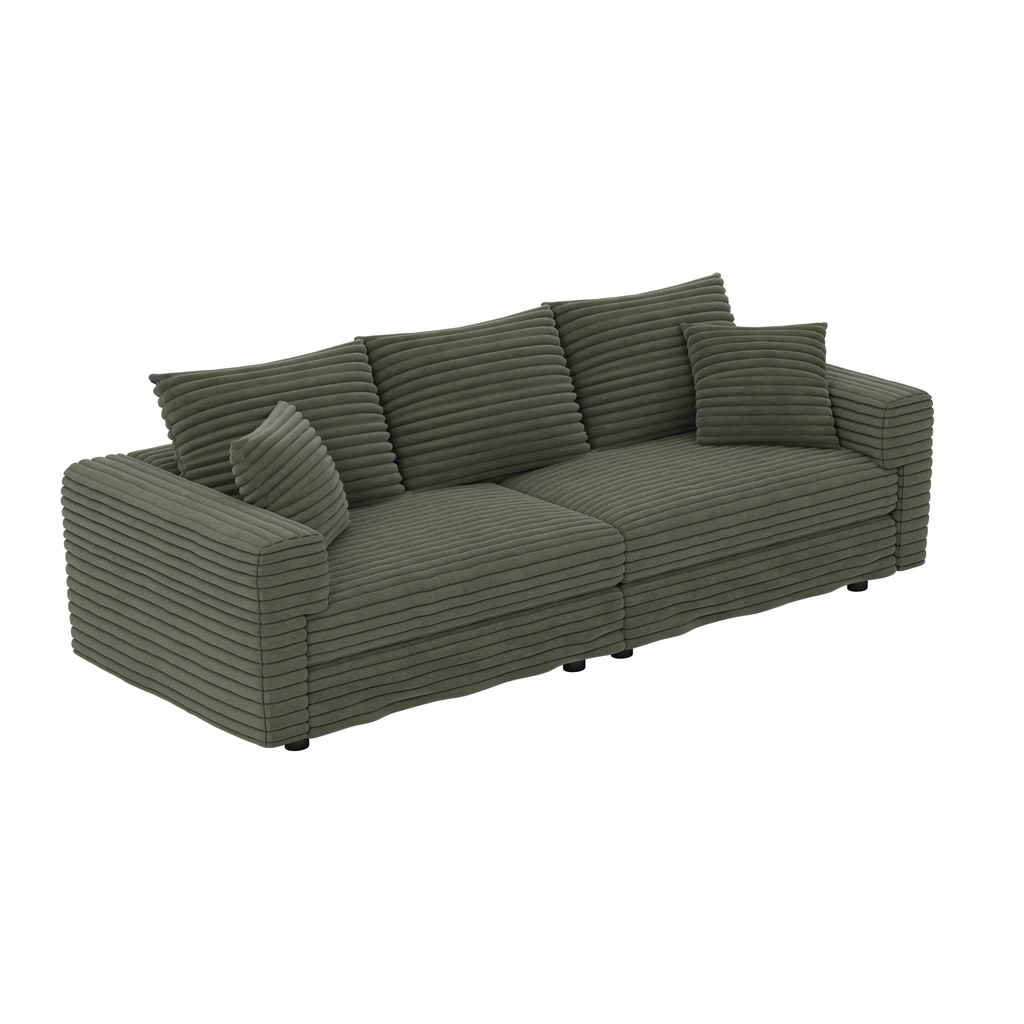 82.7' Modern Comfy Cloud Couch Sofa with Soft Pillows + Ottomans Option
