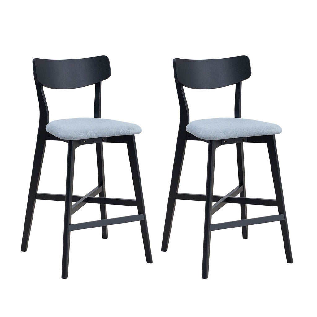 Modern Wooden Bar Chairs (Set of 2)
