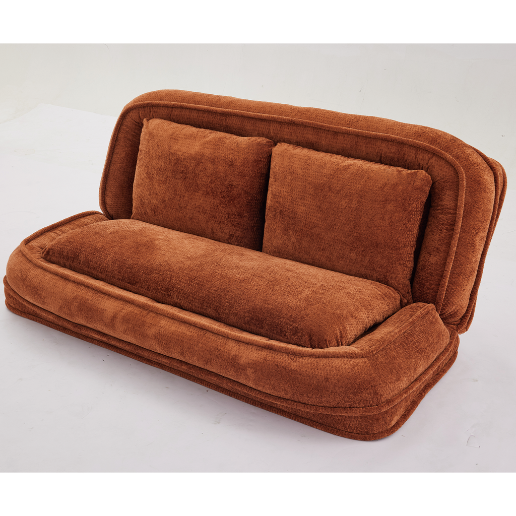 2-in-1 Extra Large Chenille Floor Couch Loveseat for Humans & Dogs