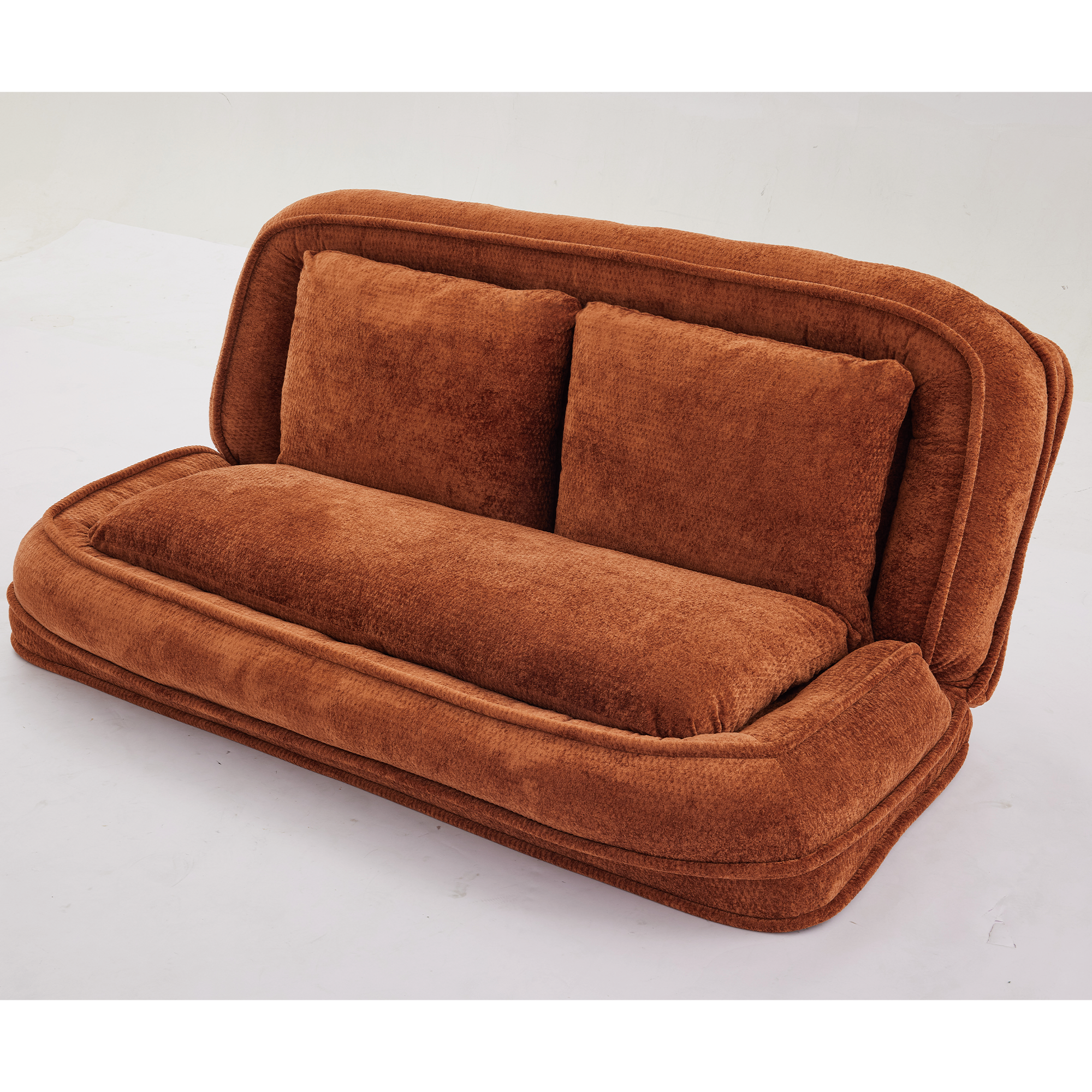 2-in-1 Extra Large Chenille Floor Couch Loveseat for Humans & Dogs