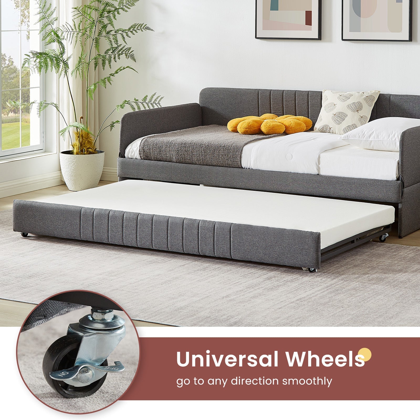 Twin Size Daybed with Metal Framed