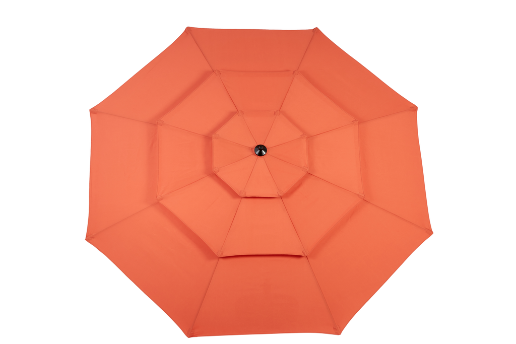 10ft 3-Tier Aluminium Patio Umbrella with Auto-Tilt (No Base)