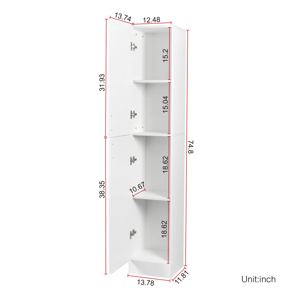 Elegant White Freestanding Cabinet for Kitchen and Dining Room