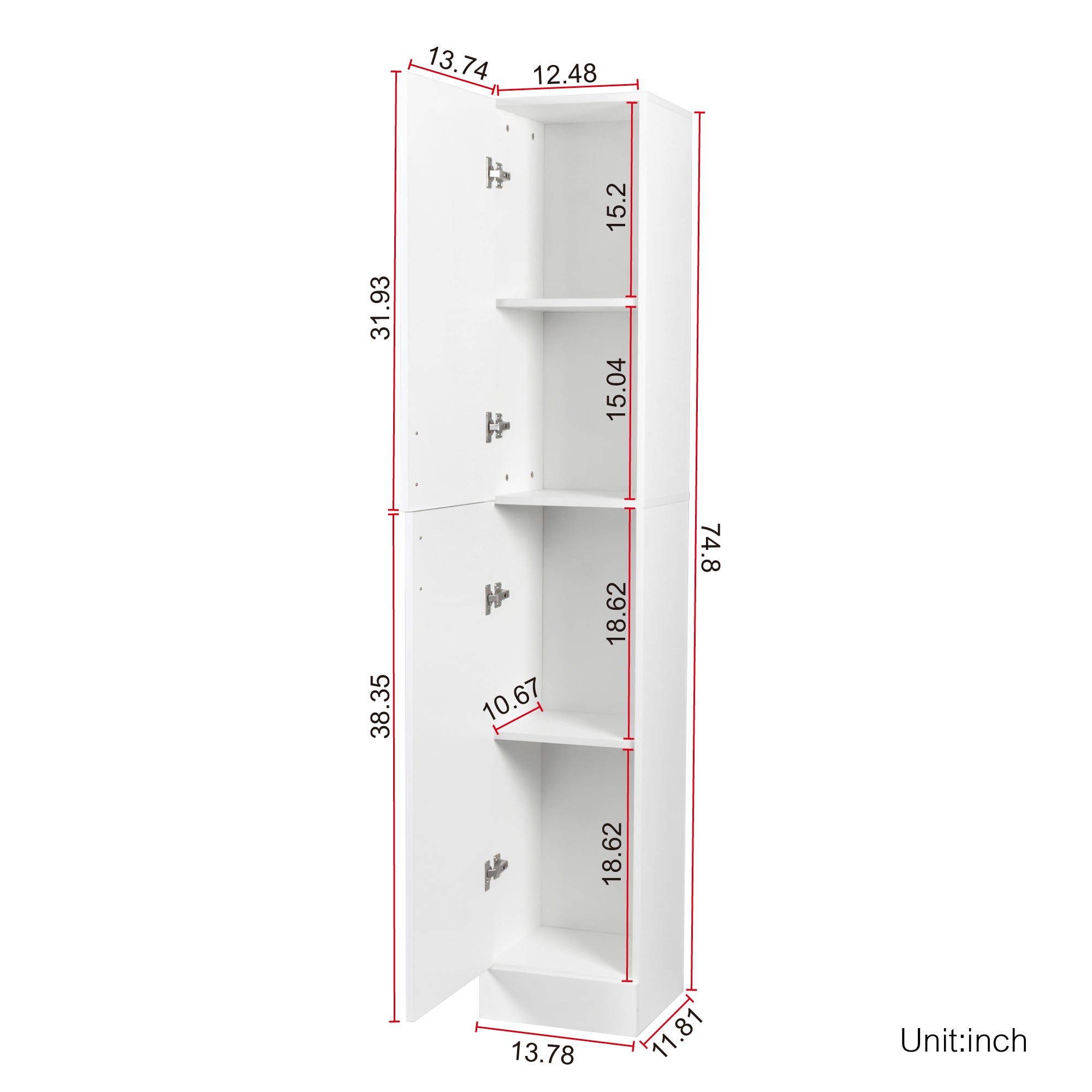 Elegant White Freestanding Cabinet for Kitchen and Dining Room
