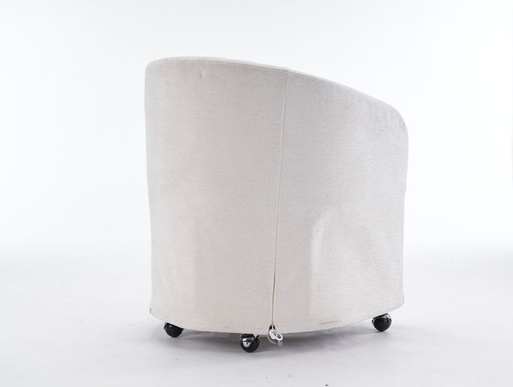 Modern Chenille Fabric Dining Armchair with Back Cushion
