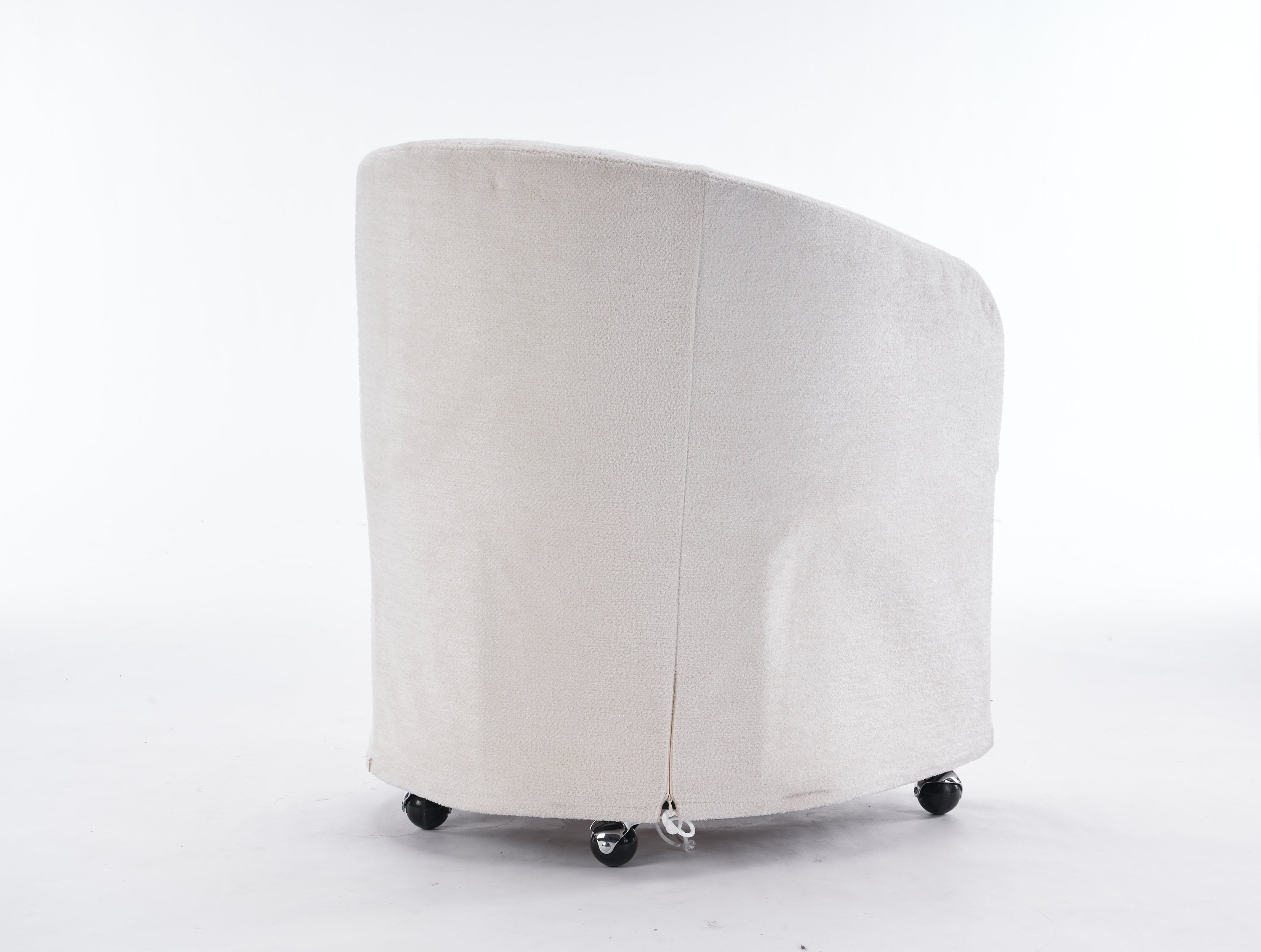 Modern Chenille Fabric Dining Armchair with Back Cushion